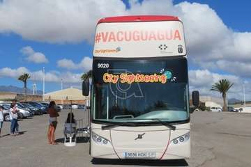 La vacuguagua en la explanada de Melenara/TA.